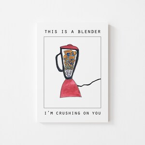 Blender Cute Love-Ceci est un Blender que j’écrase sur vous-Aquarelle (5 po x 6,5 po)