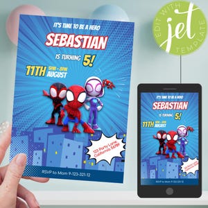 Editable Birthday Invitation for Boys, Birthday Card, Boy Birthday ...