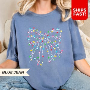 Christmas Coquette Bow Shirt, Coquette Christmas shirt, Merry Christmas Shirt, Christmas Season, Womens Christmas Shirt, Comfort Colors