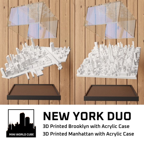 New York Collection - Brooklyn and Manhattan 3D Printed Cities