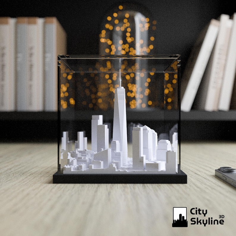 One World Trade Center,New York | Pocket City Skyscraper | City Skyline with Acrylic Display Case | Gifts and desk deco | Miniature Bild 1