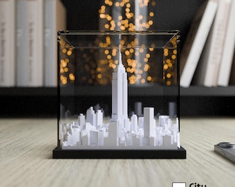 Empire State Building,New York | Pocket City Skyscraper | City Skyline with Acrylic Display Case | Gifts and desk deco | Miniature