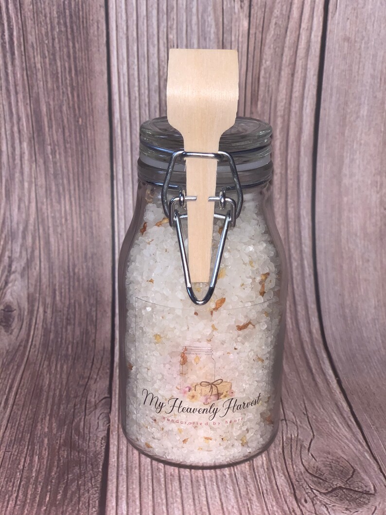 6.250z Bath Salts Delight Jars With Wooden Spoon Etsy