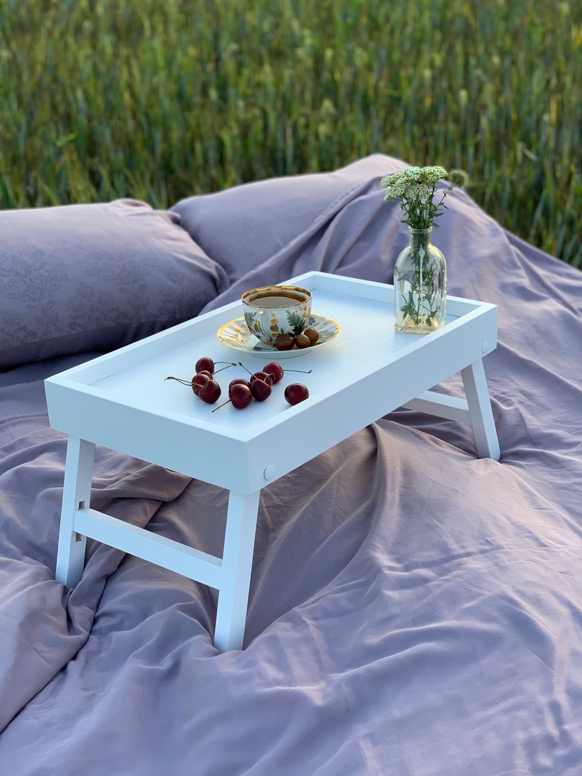 Wood Serving Tray with Legs Breakfast in Bed Table with Etsy