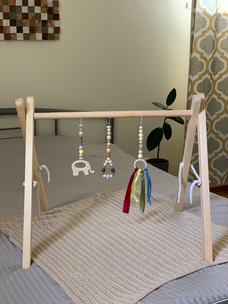 Play Gym for Baby Natural Montessori Mobile Toys Foldable Etsy