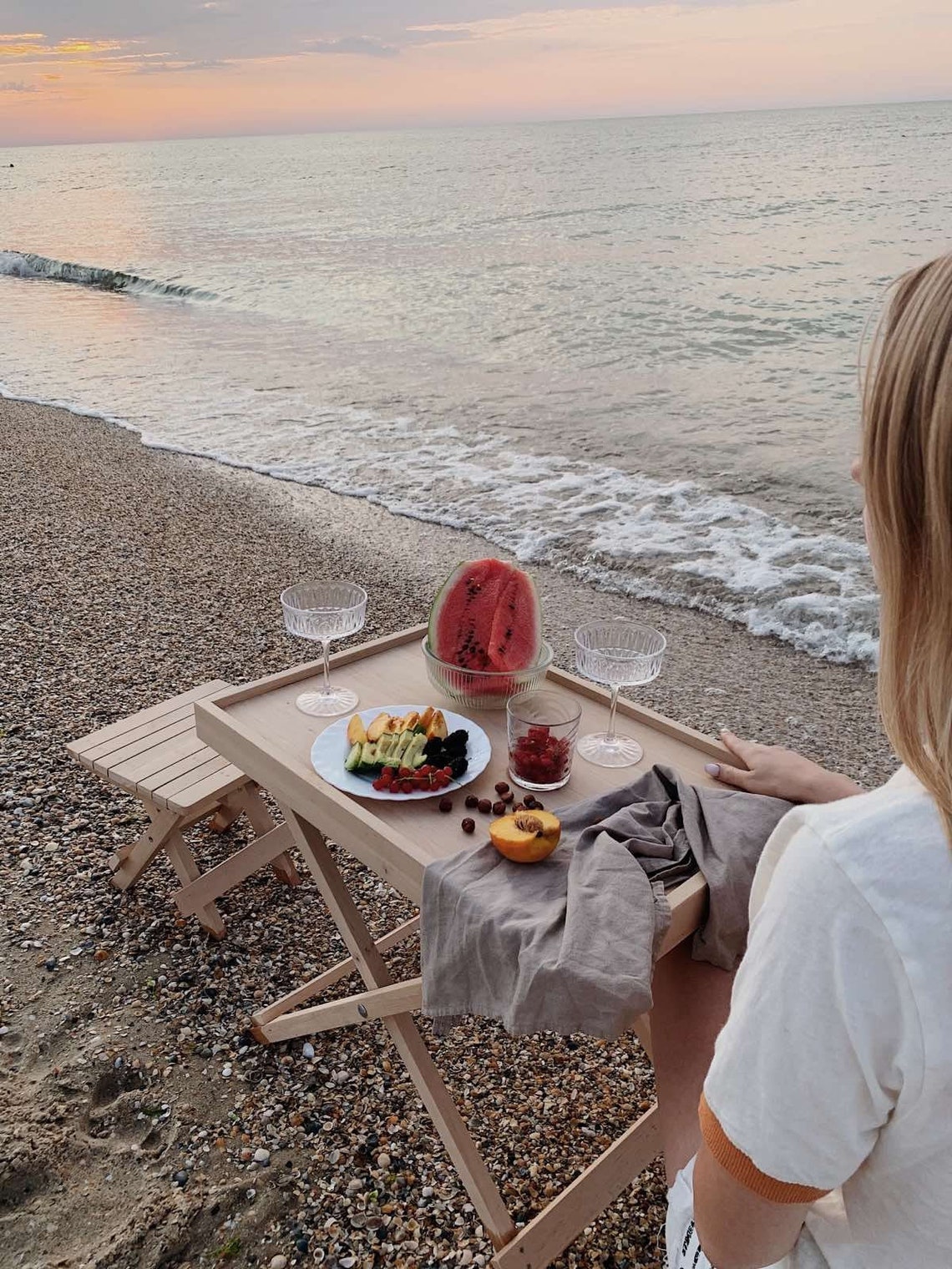 Folding Outdoor Table Wooden Patio Table Beach Side Table Etsy