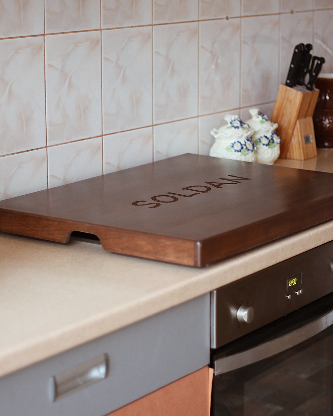 Stove Top Cover for Gas Stove, Alder Wood Stove Top Cover, Free Laser