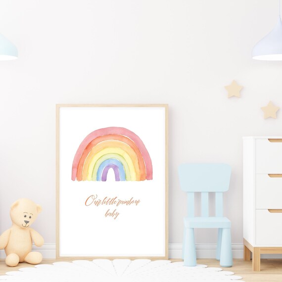 Rainbow Baby Colourful Nursery Printable Nursery Wall Art - Etsy