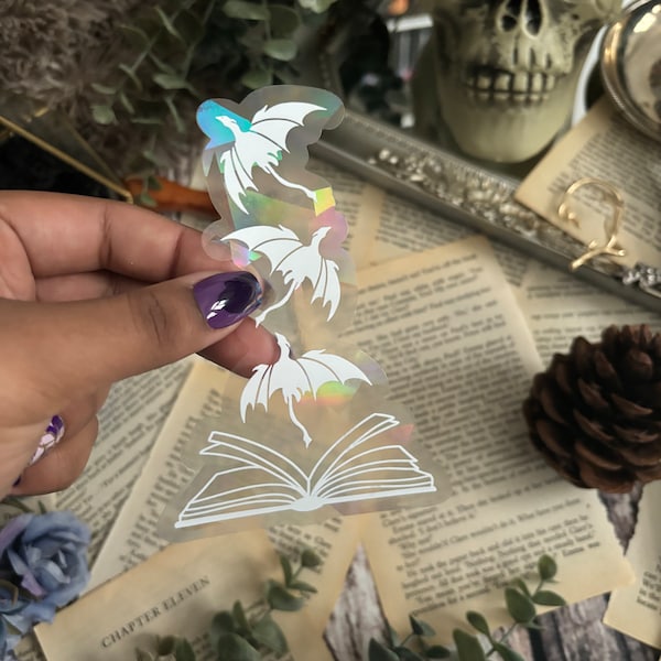 Flying Dragon Bookish Suncatcher Sticker | Bookish Decal | BOOKISH Rainbow Maker | Bookish Gift