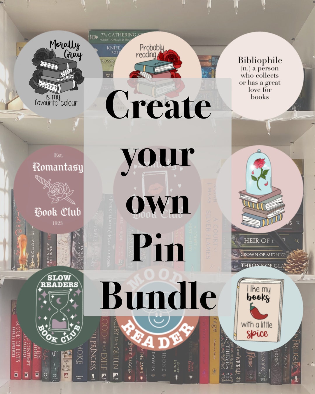 Create Your Own Pin Bundle BOOKISH Pin Bookish Accessory - Etsy