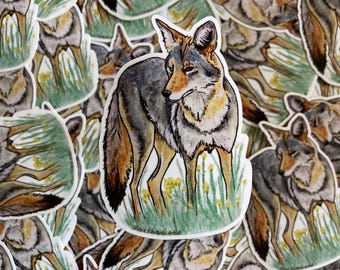 Coyote Vinyl Sticker Laptop Decal Waterbottle Sticker 3 Inch
