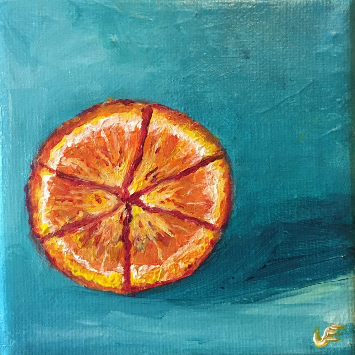 Orange Fruit Miniature Acrylic Painting Etsy