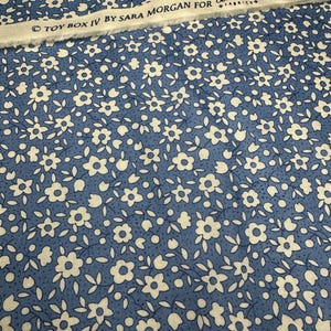Vintage Fabric- Toy Box IV by Sara Morgan for Blue Hill Fabrics, Blue & White  | Quilting | Continous Yardage