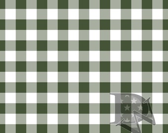 Green and White Gingham with Exaggerated Check Plaid Pattern Seamless File or Digital Paper 12x12 JPG