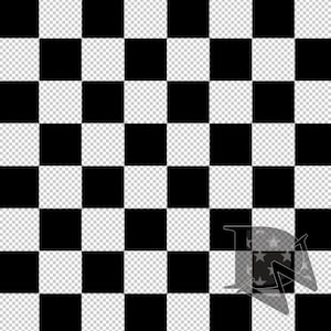 Black Checker Pattern with Transparent Background Seamless File or Digital Paper 12x12 PNG