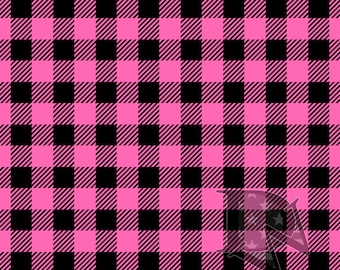Pink and Black Buffalo Plaid Seamless File or Digital Paper 12x12 JPG PNG 300dpi