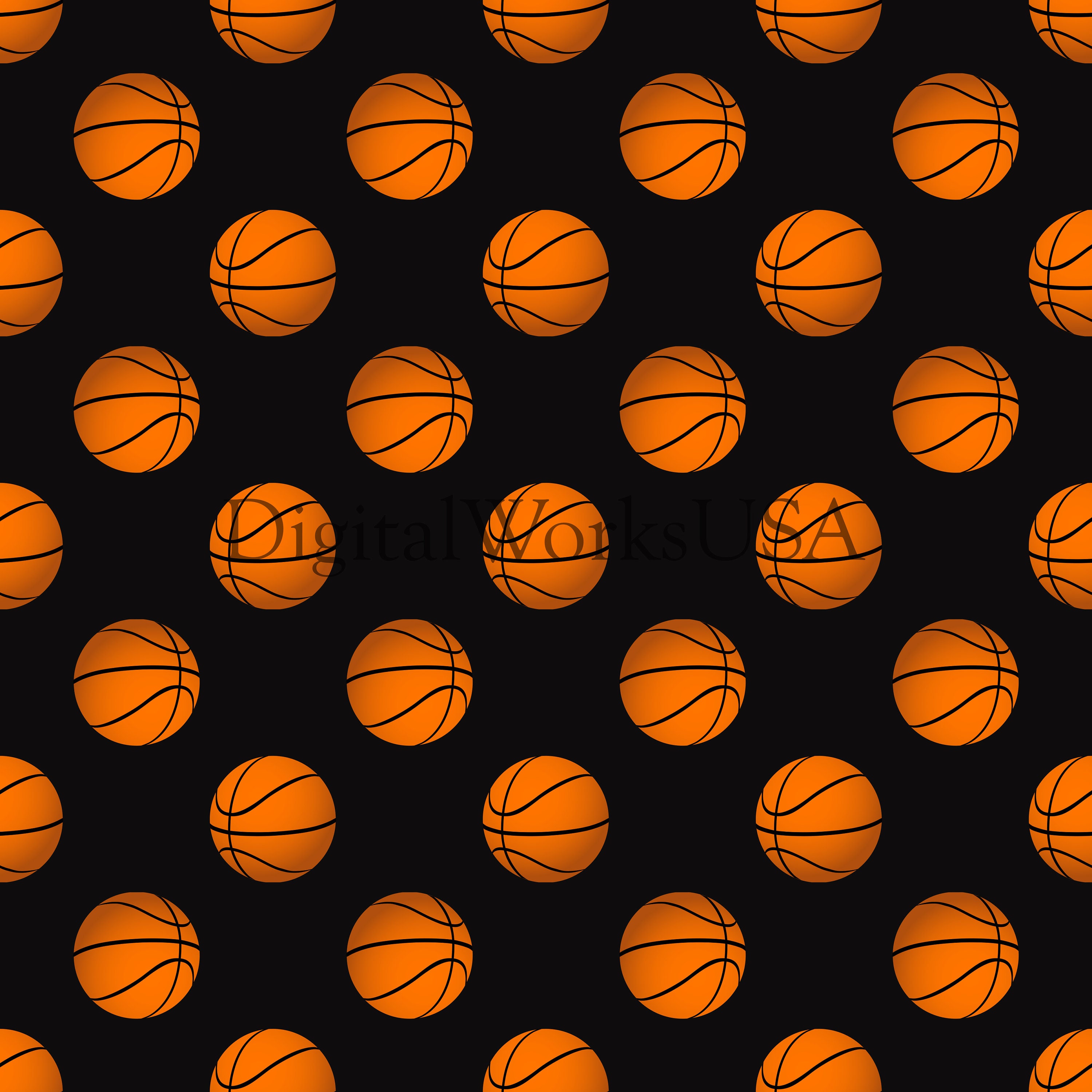 Basketball Pattern Seamless File JPG Etsy