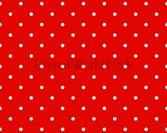 White and Red Mini Polka Dot Pattern Seamless File or Digital Paper JPG 12x12