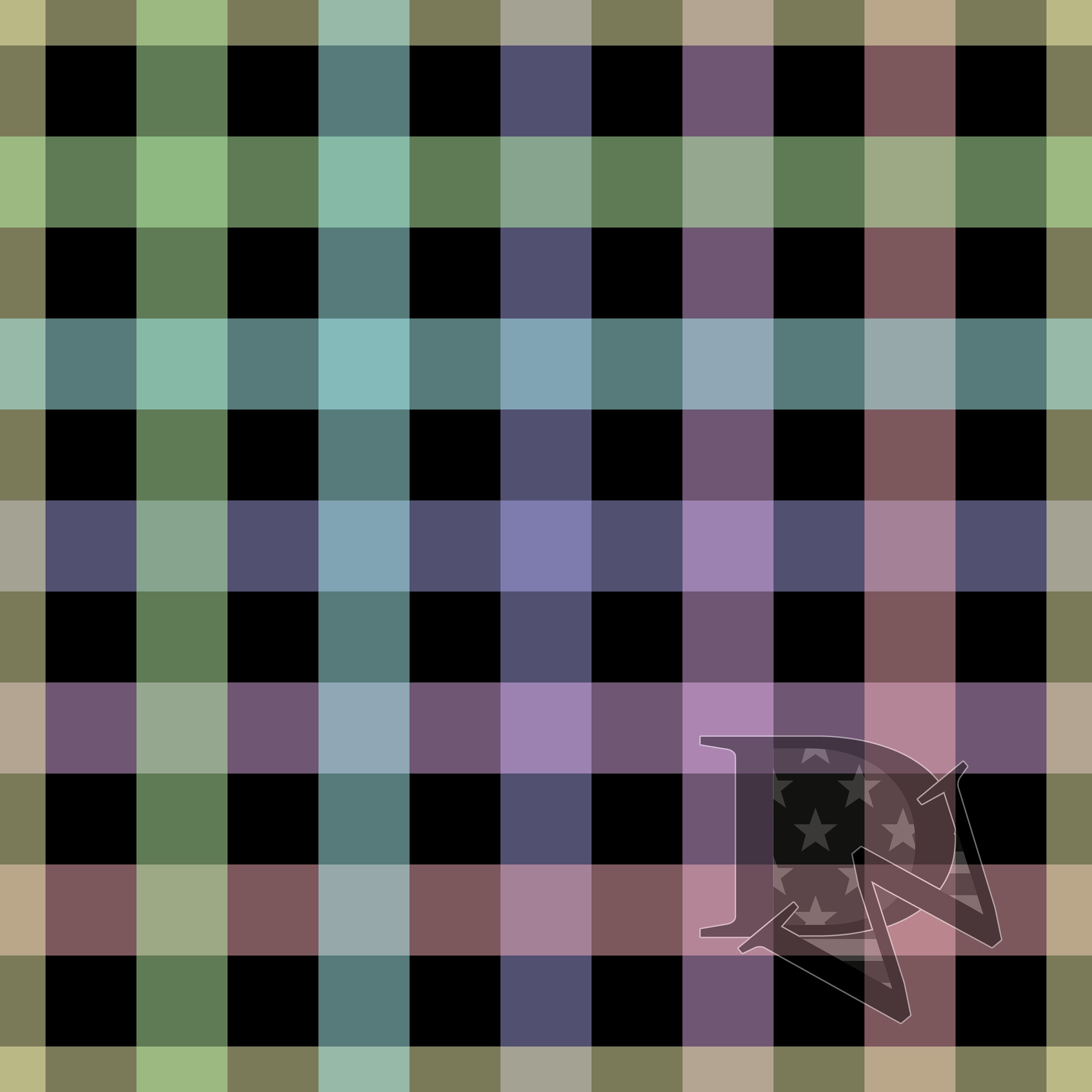 Rainbow Pastel Gingham Plaid Pattern Over Black Background Seamless ...