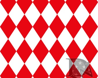 Red and White Diamond Harlequin Pattern Seamless File or Digital Paper 12x12 JPG