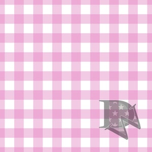 Pink and White Gingham Pattern Seamless File or Digital Paper JPG 12x12