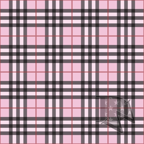 Pink and Black Plaid Pattern with Faded Black Stripes and Red Accent Seamless File or Digital Paper 12x12 JPG PNG