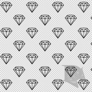 May include: A seamless pattern of black diamond shapes on a white background.