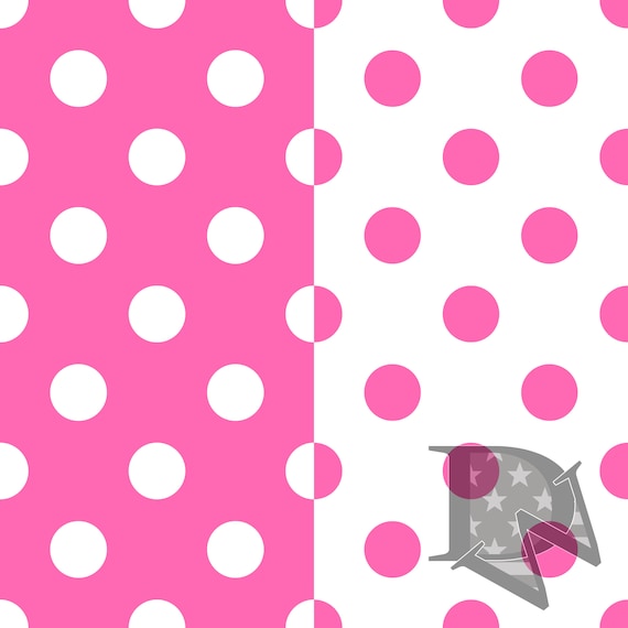 Hot Pink and White Large Polka Dots Pattern Seamless File or