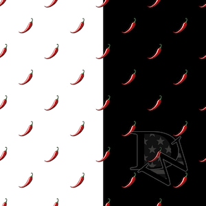 Modèle sans couture de piment rouge ou papier numérique 12 x 12 JPG (fonds noir et blanc inclus)