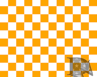 Orange and White Checker Pattern Seamless File or Digital Paper JPG 12x12