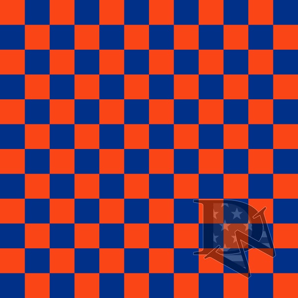 Blue and Orange Checker Pattern Seamless File or Digital Paper 12x12 JPG PNG 300dpi