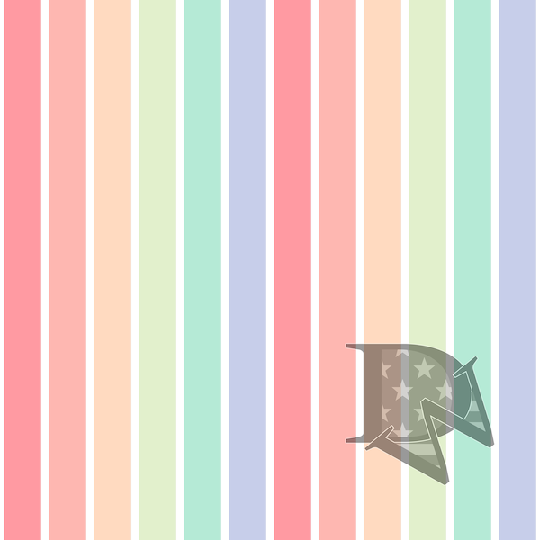 Pastel Rainbow Stripe with White Border Pattern Seamless File or Digital Paper JPG 12x12