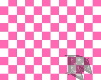 Hot Pink and White Checker Pattern Seamless File or Digital Paper JPG 12x12