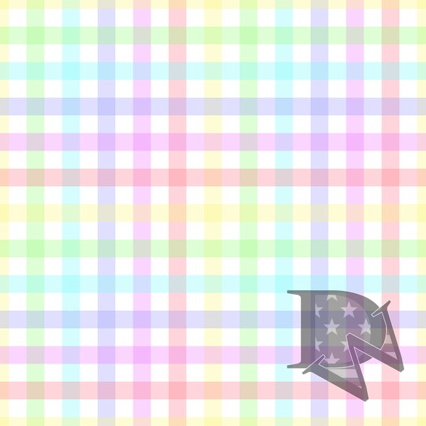 Rainbow Pastel Gingham Plaid Pattern Seamless File or Digital Paper JPG 12x12