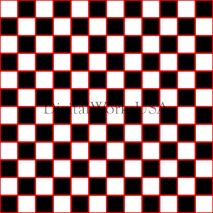 Black And White Checker Pattern with Red Border Seamless File or Digital Paper JPG 12x12