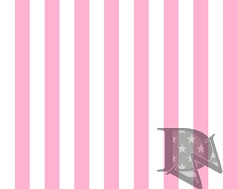 May include: A pink and white striped background with a gray letter "D" in the lower right corner. The letter "D" is stylized with a star pattern.