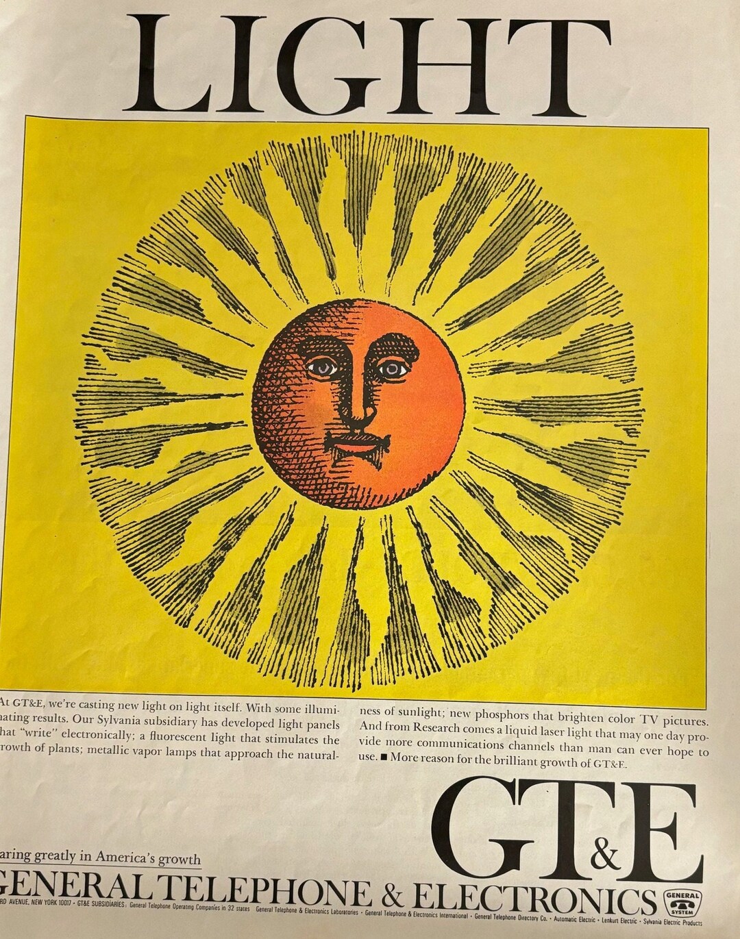 1964 GT&E General Telephone and Electronics Vintage Magazine Print Ad