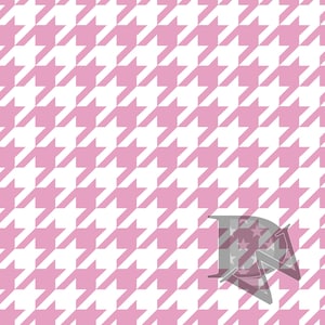 Pink and White Houndstooth Pattern Seamless File or Digital Paper JPG 12x12