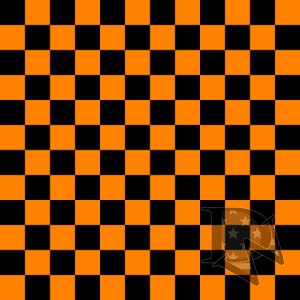 Orange and Black Checker Pattern Seamless File or Digital Paper 12x12 JPG PNG