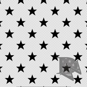 May include: A seamless pattern of black stars on a white background.