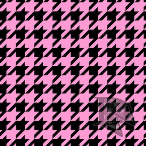Pink and Black Houndstooth Pattern Seamless File or Digital Paper JPG 12x12
