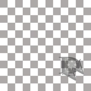Könnte beinhalten: Ein grauer und weißer Schachbrett-Hintergrund mit einem grauen Buchstaben D mit einem Kreis im Inneren, der weiße Sterne enthält. Der Buchstabe D ist nach rechts geneigt und der Kreis ist nach links geneigt.
