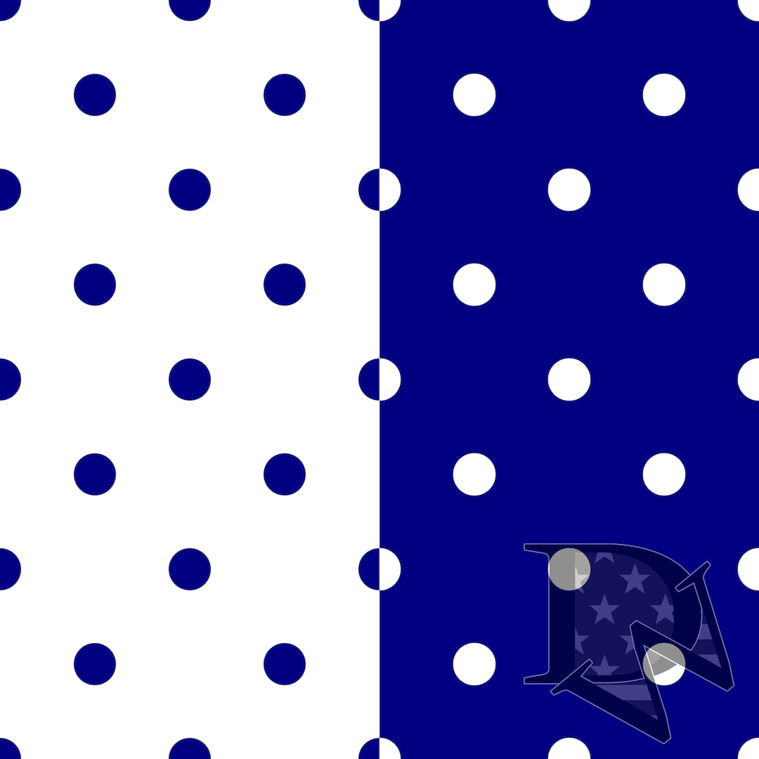Navy Blue and White Polka Dot Pattern Seamless File or Digital Paper ...