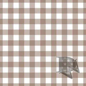 Brown and White Gingham Plaid Pattern Seamless File or Digital Paper 12x12 JPG