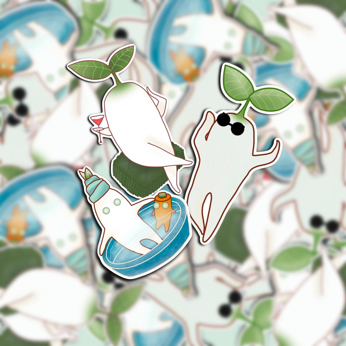 Japanese Daikon Radish and friend Meme Funny Cute Matte Etsy