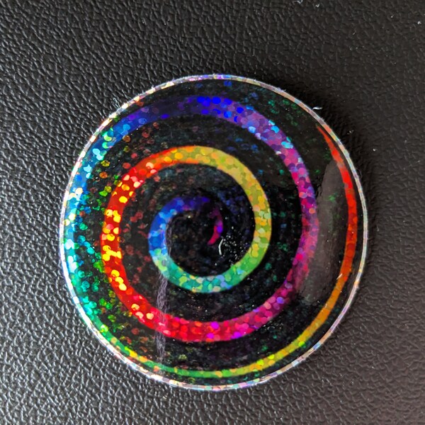 Vinyl Sticker- Glitter Rainbow Swirl