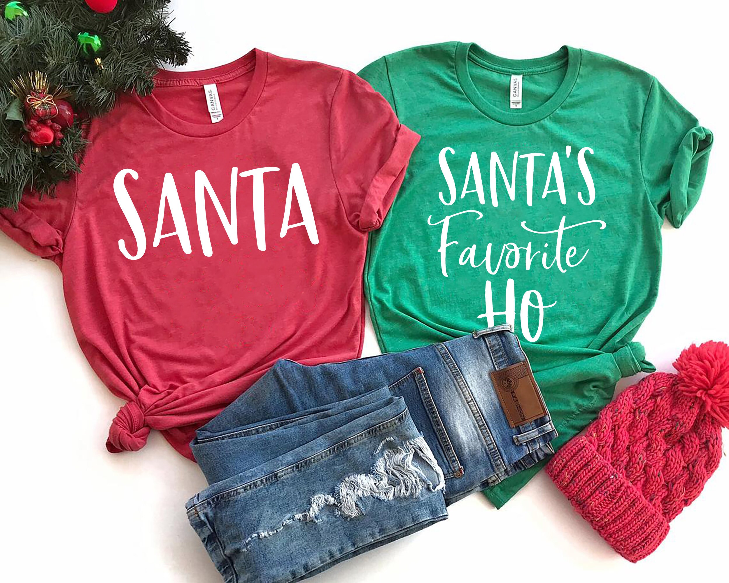 Matching Christmas Couples Shirts Santa Shirt Santa's | Etsy