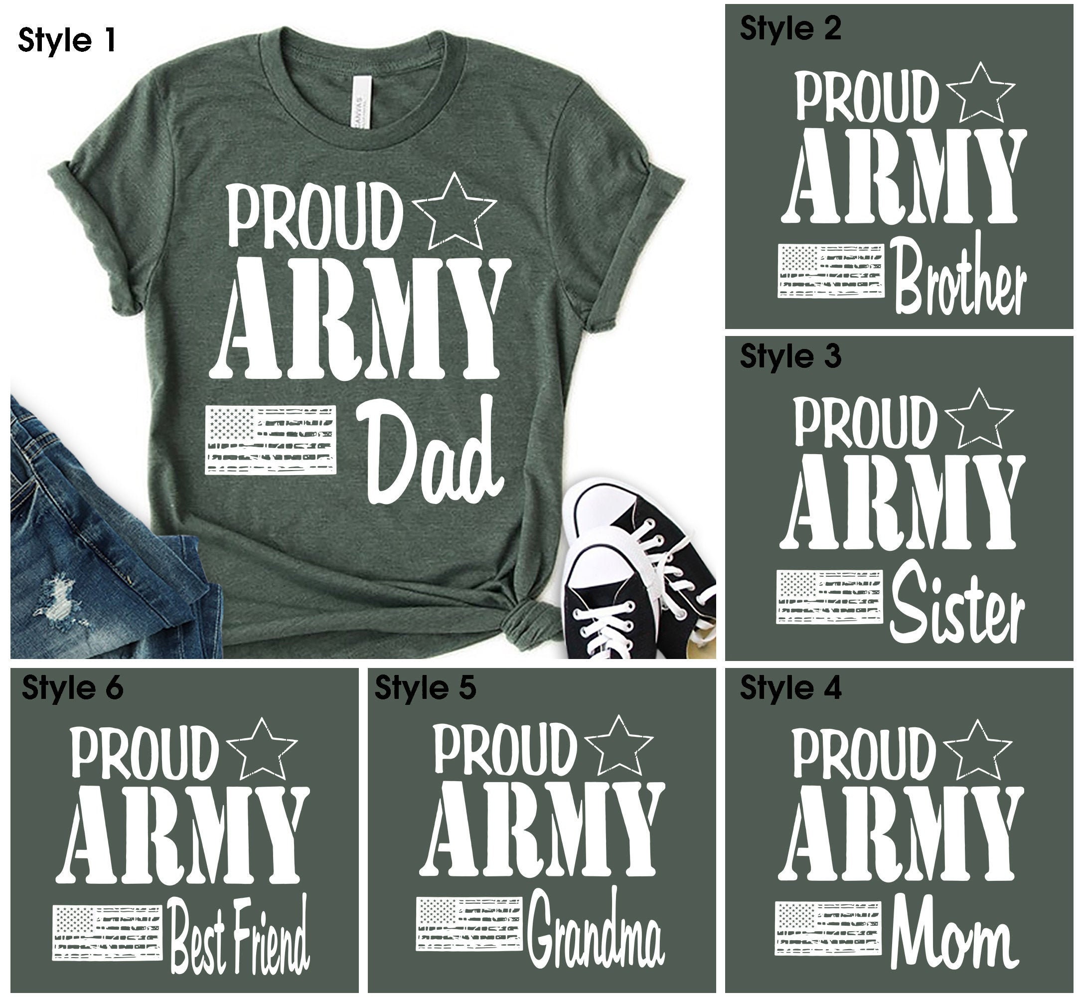 Personalized Proud Army Family Shirt Military Family Shirt | Etsy