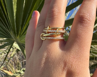 Link Ring - 2 Toned Linked Ring - Spinner Ring