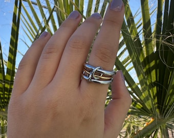 Link Ring - 2 Toned Linked Ring - Spinner Ring